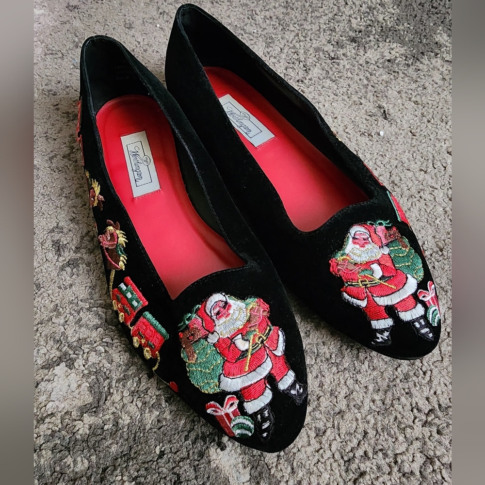 Vintage Women's Velvet Christmas Shoes Worthington Size 9